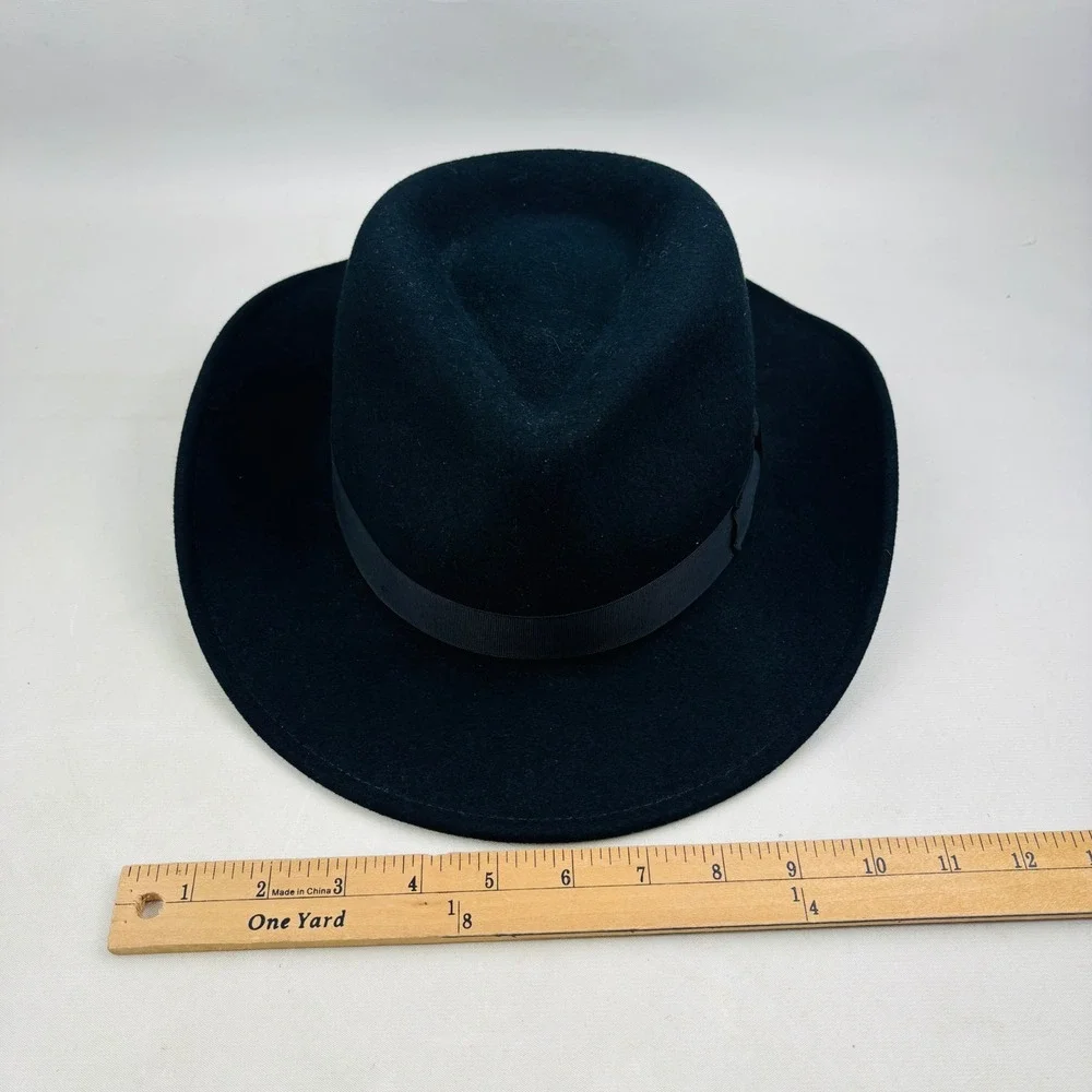 Cabela's Original Lite Felt Hat Mens L Black Wool Packable Water Repellent USA
